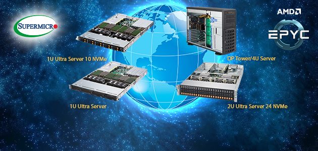 Supermicro je predstavil celoten portfelj A+ strežniških rešitev, optimiziranih za nove AMD EPYC™ procesorje